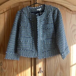 Ann Mashburn Kiki Jacket Blue/Yellow Clip Jacquard Size L